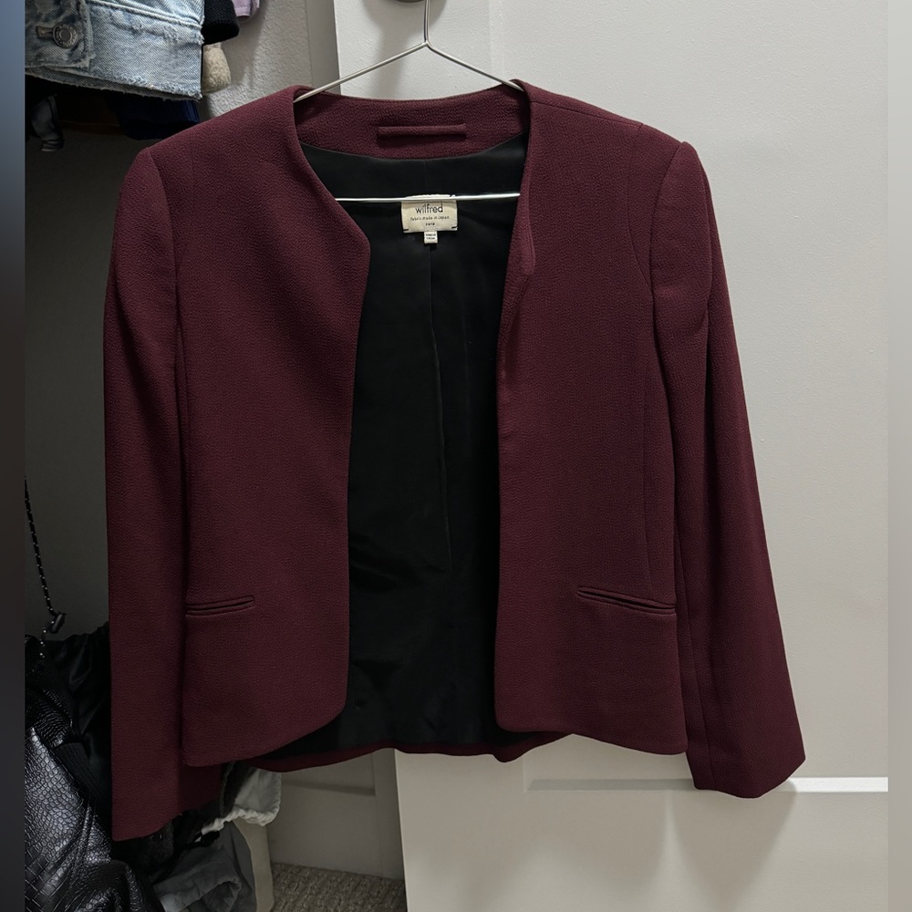 Wilfred: burgundy blazer